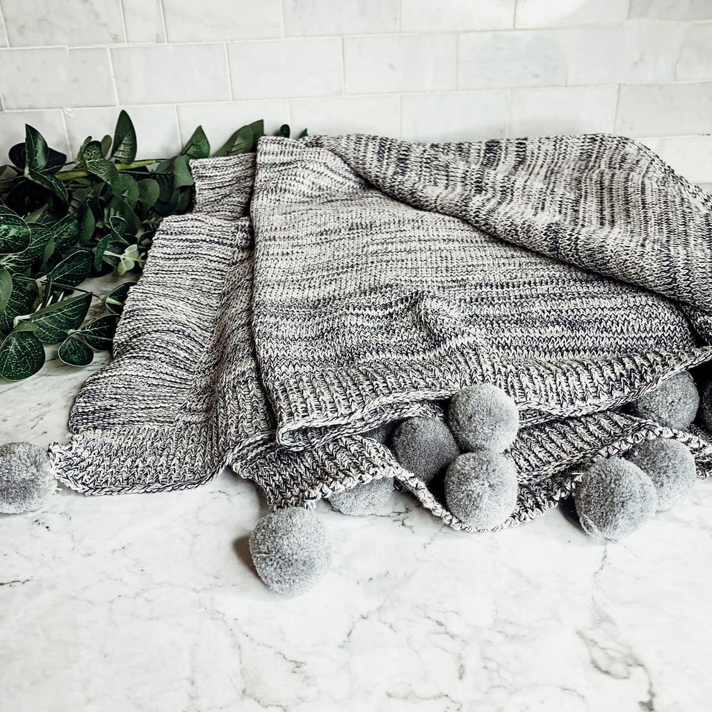 Casablanca Pom Pom Throw Blanket — Select Your Color