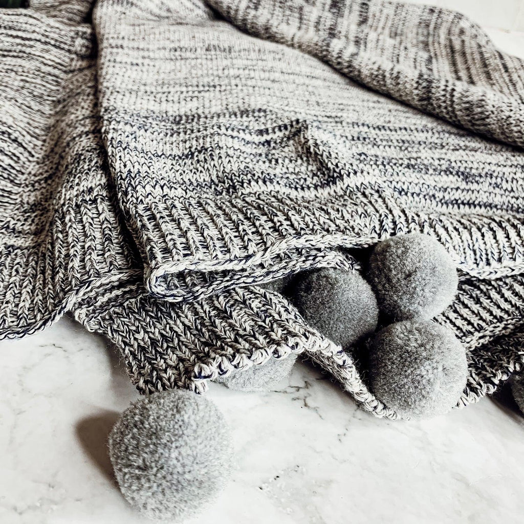 Casablanca Pom Pom Throw Blanket — Select Your Color