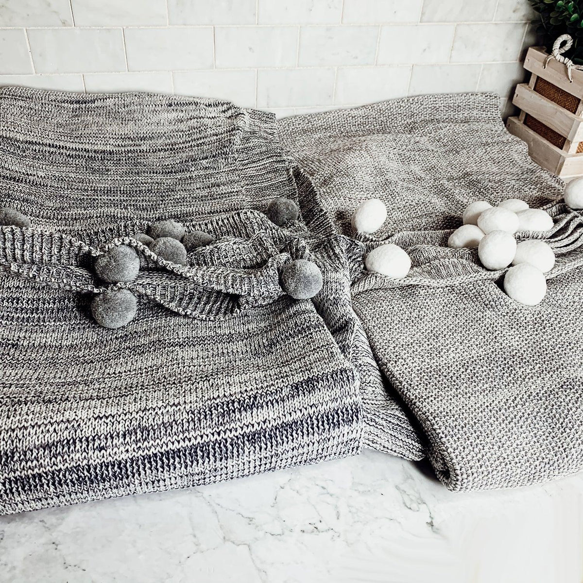 Casablanca Pom Pom Throw Blanket — Select Your Color