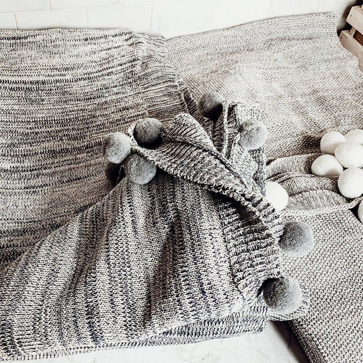 Casablanca Pom Pom Throw Blanket — Select Your Color
