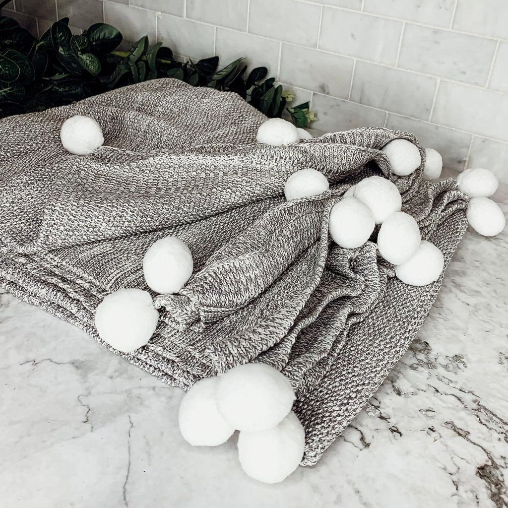 Casablanca Pom Pom Throw Blanket — Select Your Color