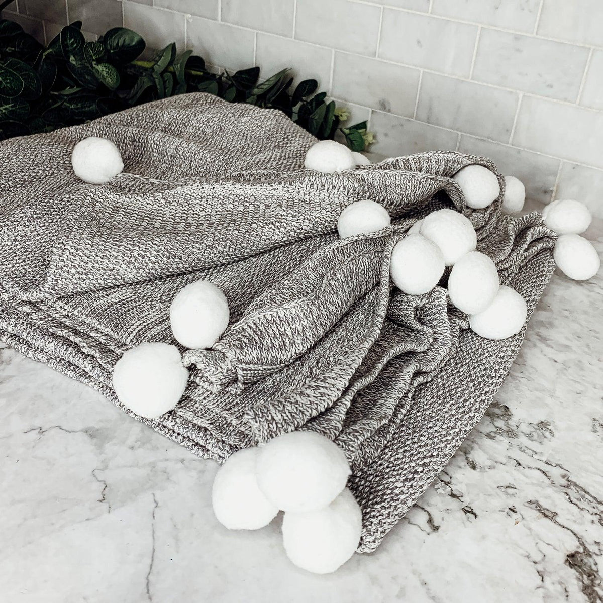 Casablanca Pom Pom Throw Blanket — Select Your Color