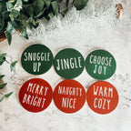 Minimalist Christmas Premium Ceramic Coasters with Cork Back — Select Your Pack & Color
