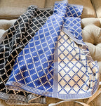 Geo Double-Sided Medium Weight Cotton Soft Knit Throw Blanket — Select Your Color