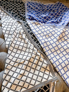 Geo Double-Sided Medium Weight Cotton Soft Knit Throw Blanket — Select Your Color