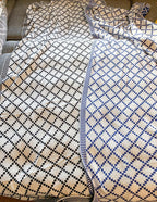 Geo Double-Sided Medium Weight Cotton Soft Knit Throw Blanket — Select Your Color