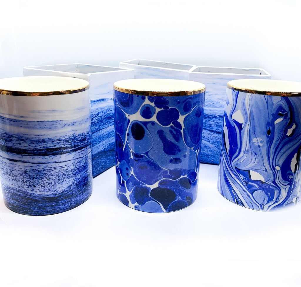 Mediterranean Blue Ocean Scent Gift Boxed Candles — Select Your Design