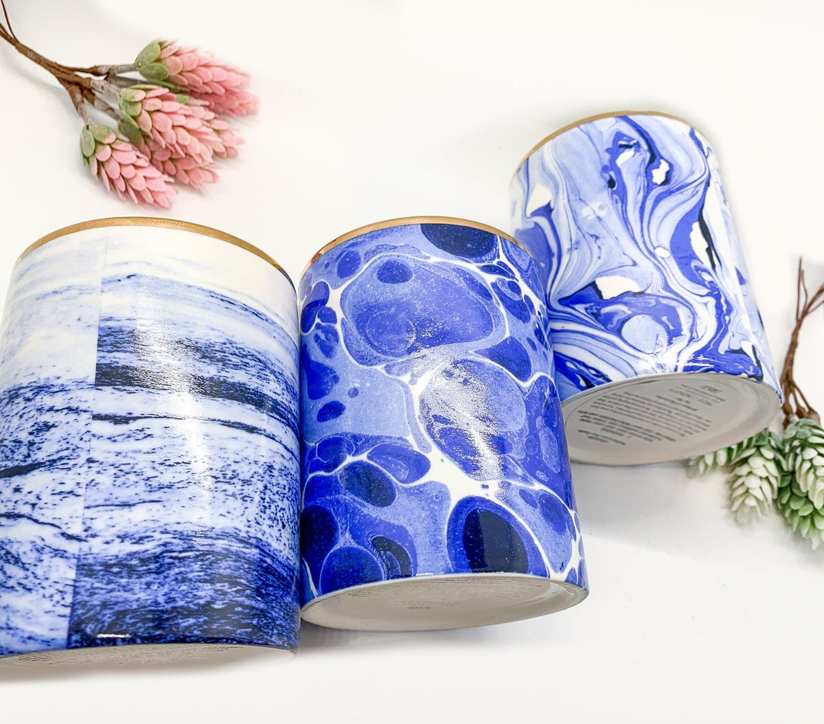 Mediterranean Blue Ocean Scent Gift Boxed Candles — Select Your Design