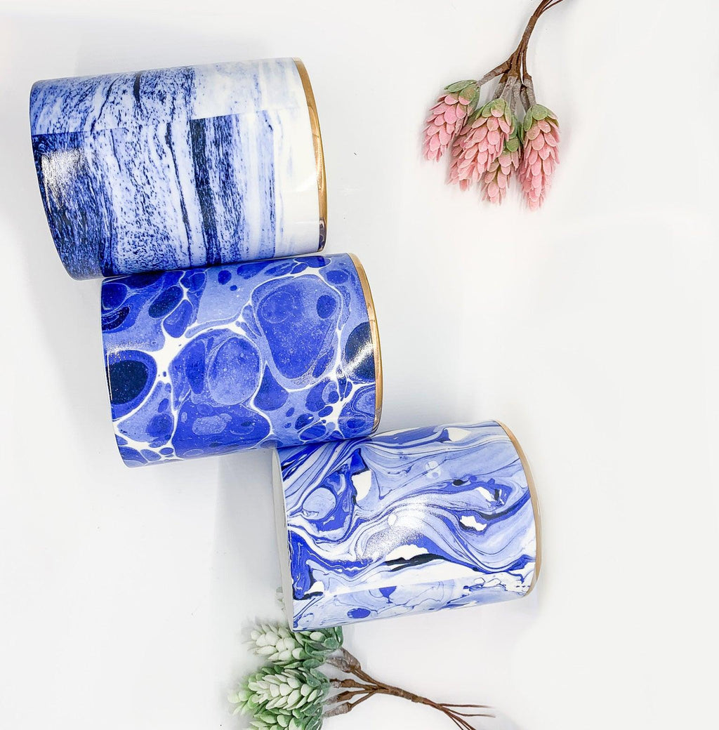 Mediterranean Blue Ocean Scent Gift Boxed Candles — Select Your Design