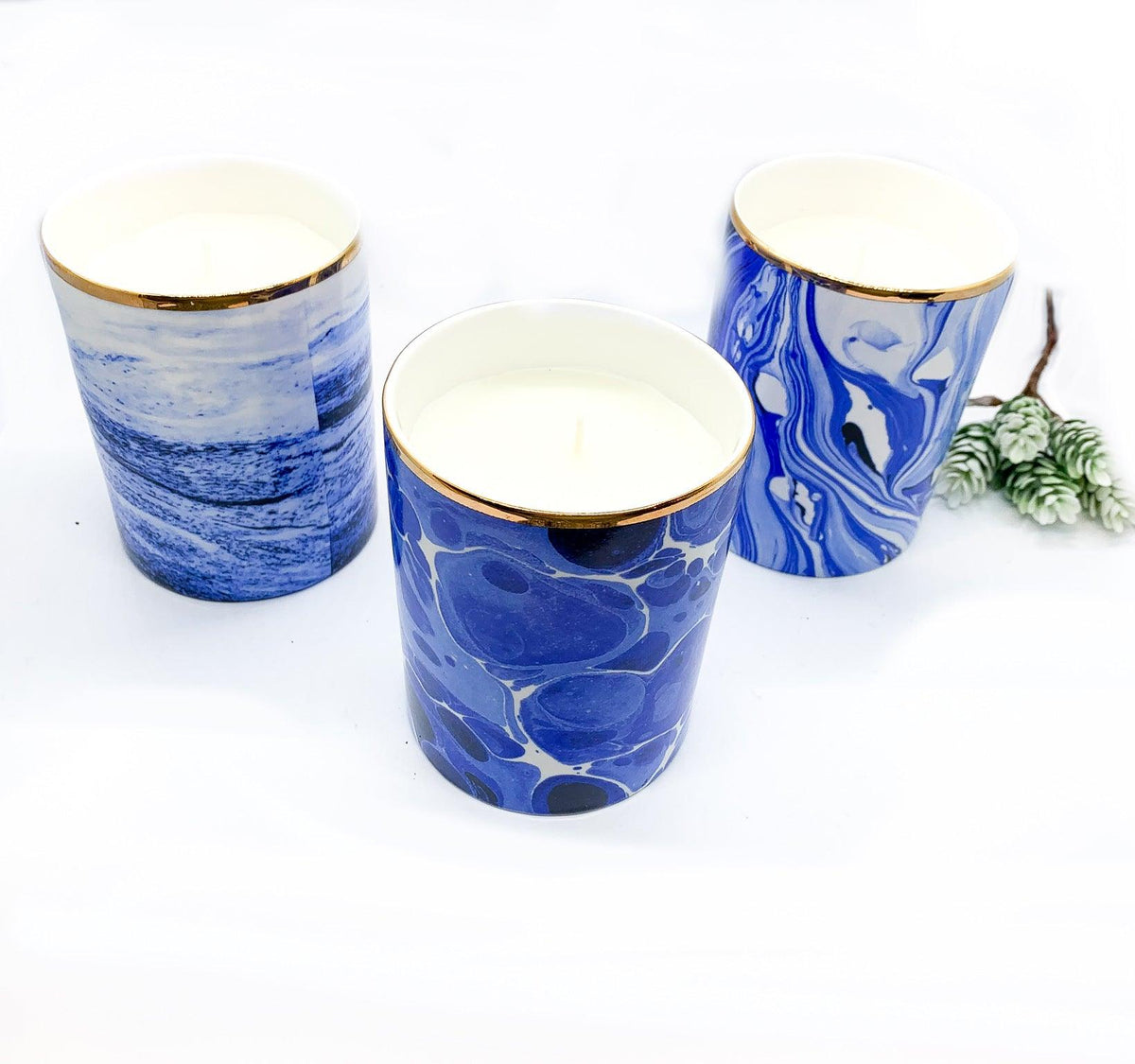 Mediterranean Blue Ocean Scent Gift Boxed Candles — Select Your Design