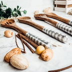 Wooden Serving Utensils featuring Positive Expressions