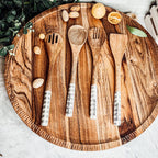 Wooden Serving Utensils featuring Positive Expressions