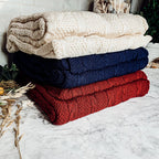 Claret Knit Sweater Throw Blanket — Select Your Color & Size