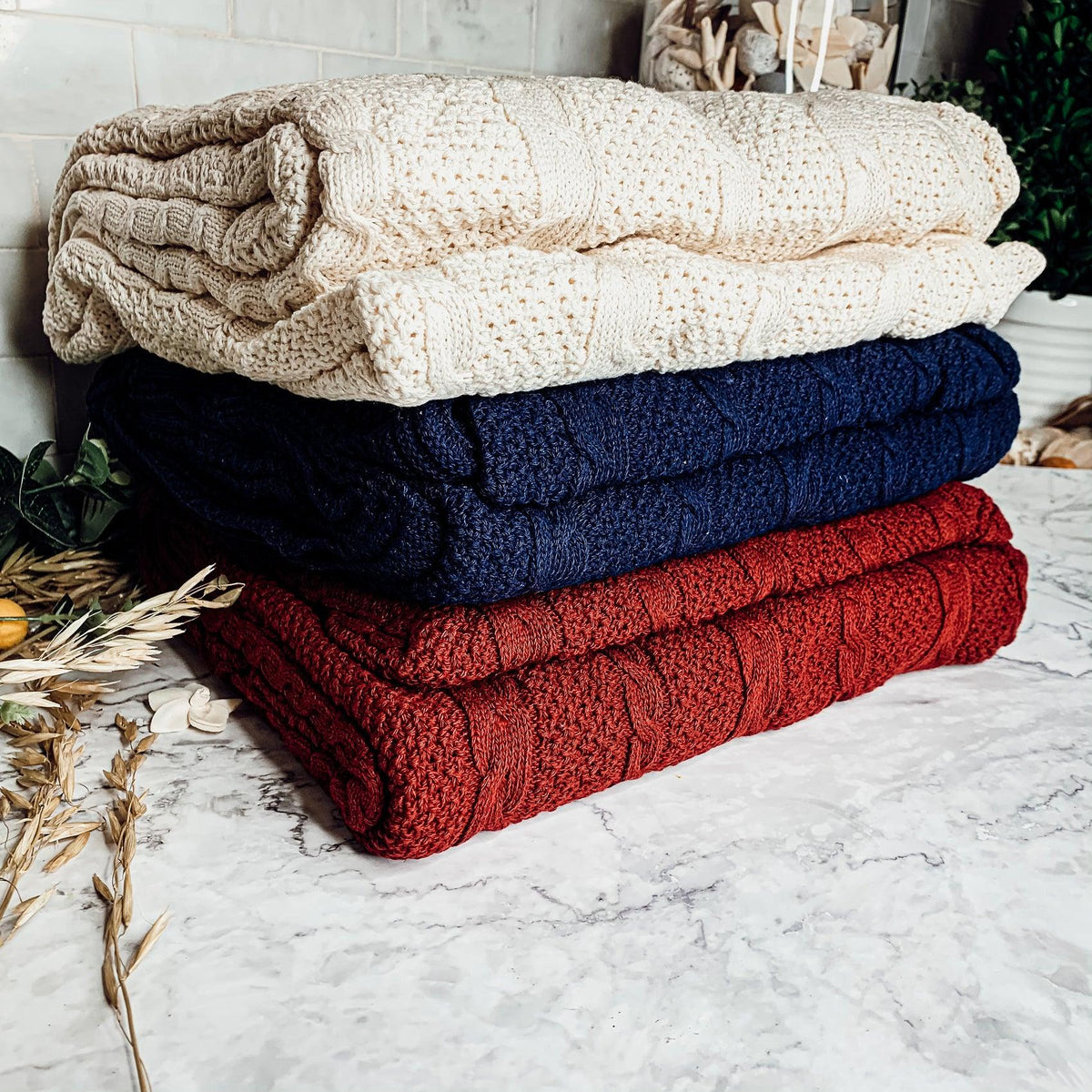 Claret Knit Sweater Throw Blanket — Select Your Color & Size
