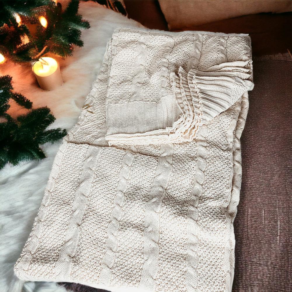 Claret Knit Sweater Throw Blanket — Select Your Color & Size