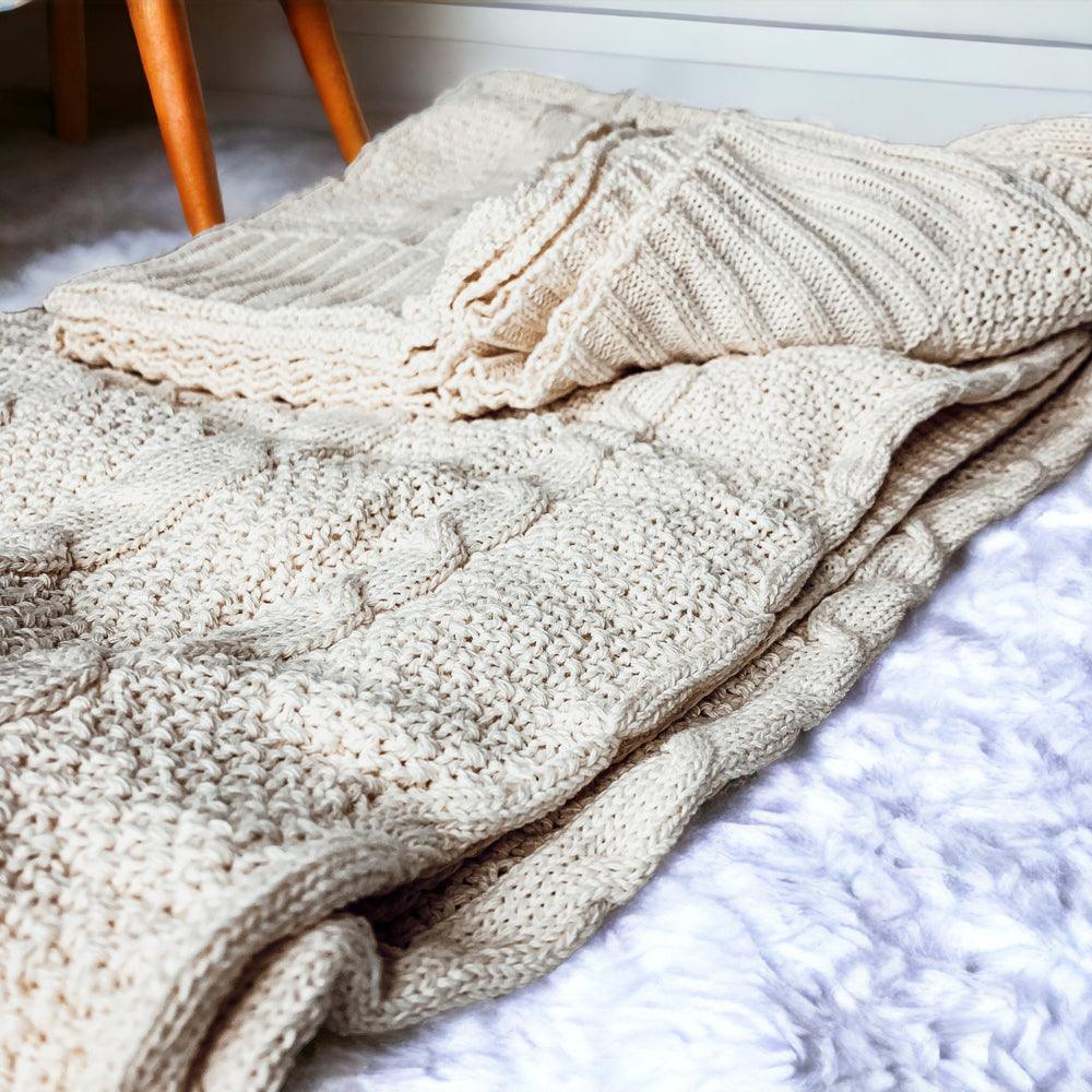 Claret Knit Sweater Throw Blanket — Select Your Color & Size