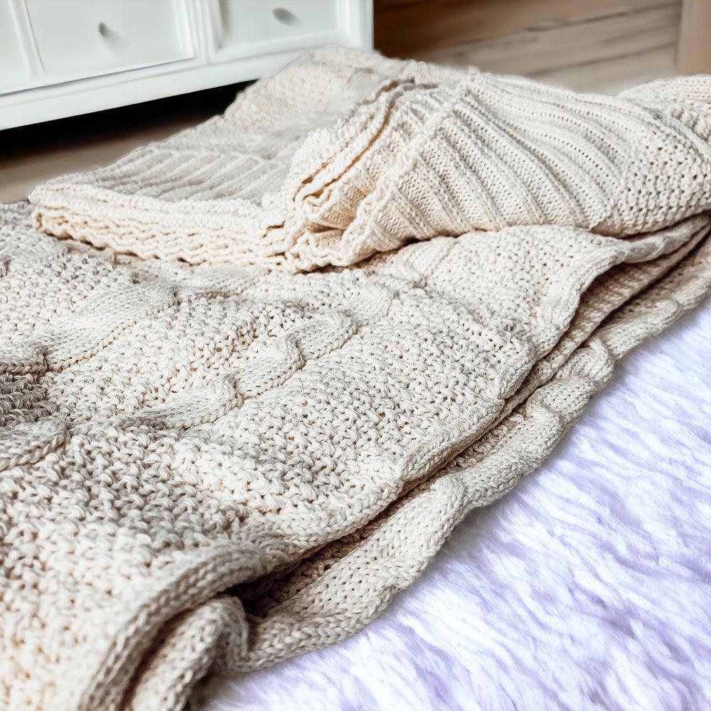 Claret Knit Sweater Throw Blanket — Select Your Color & Size