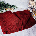 Claret Knit Sweater Throw Blanket — Select Your Color & Size