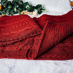 Claret Knit Sweater Throw Blanket — Select Your Color & Size