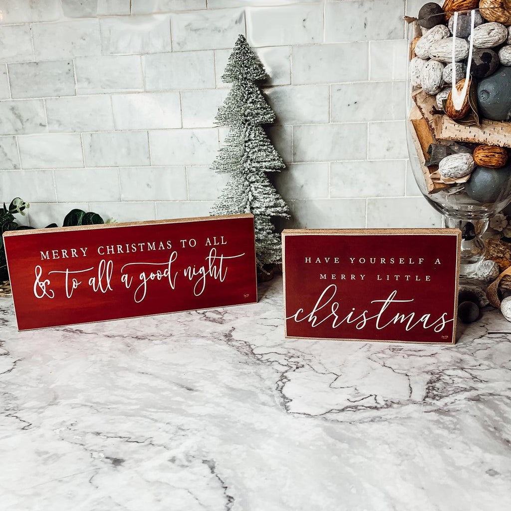 Wooden "Have Yourself a Merry Little Christmas" Decorative Block Sign