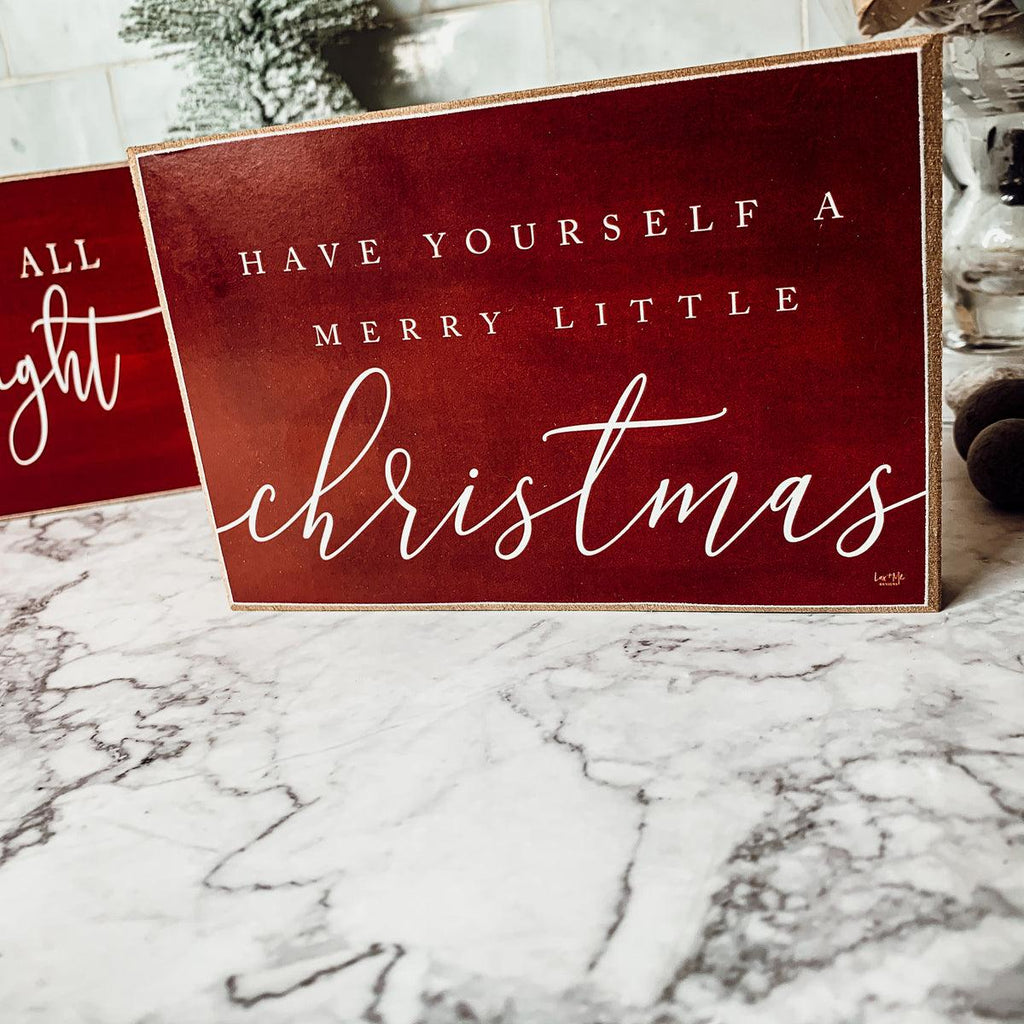 Wooden "Have Yourself a Merry Little Christmas" Decorative Block Sign