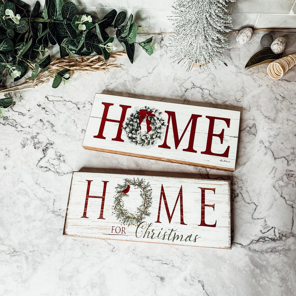 Handmade Wooden "Home for Christmas" Sign