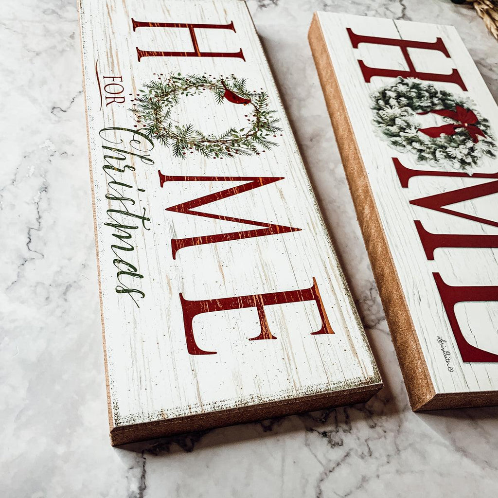 Handmade Wooden "Home for Christmas" Sign