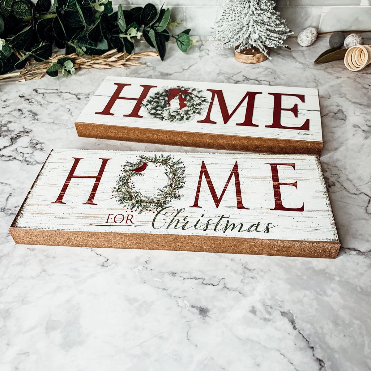 Handmade Wooden "Home for Christmas" Sign