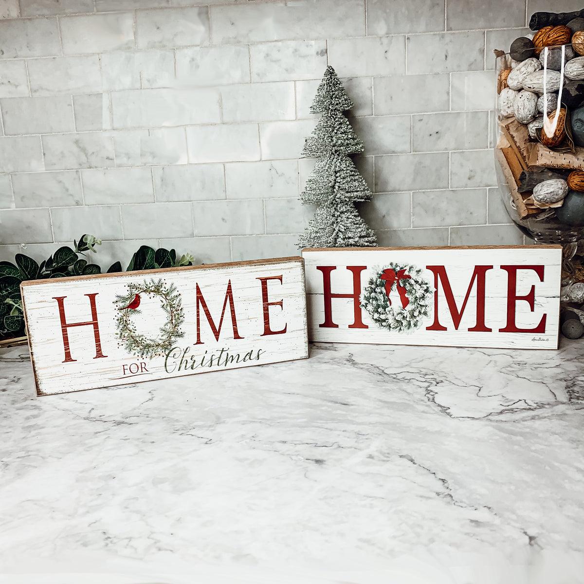 Handmade Wooden "Home for Christmas" Sign