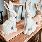 Resin Basket Weave Bunny — Select Your Color
