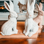 Resin Basket Weave Bunny — Select Your Color