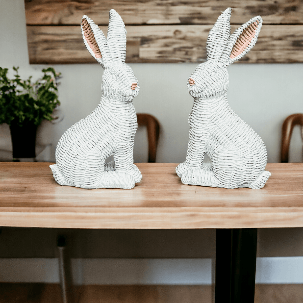 Resin Basket Weave Bunny — Select Your Color