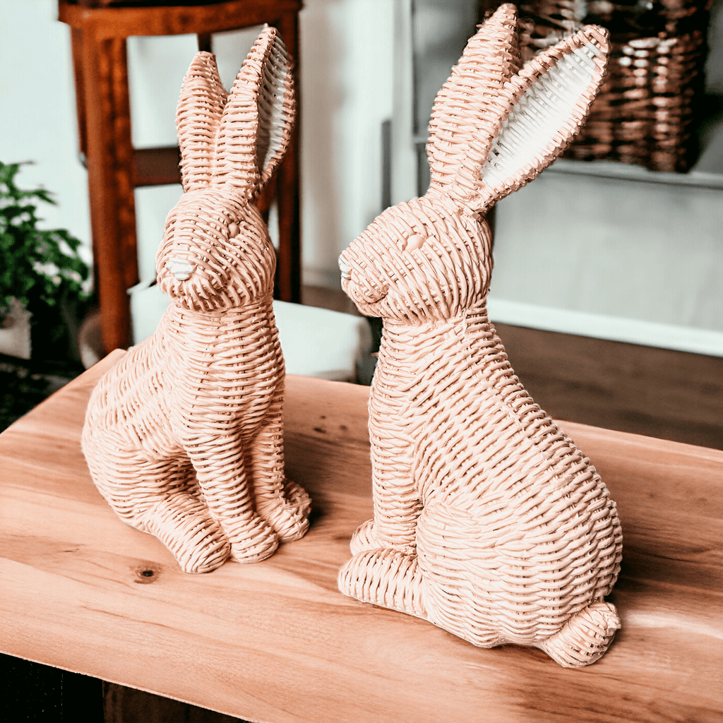 Resin Basket Weave Bunny — Select Your Color
