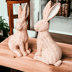 Resin Basket Weave Bunny — Select Your Color