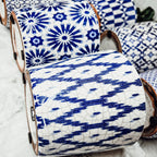Handmade Rustic Blue & White Patterned Terracotta Pot with Crackle Finish — Select Your Design