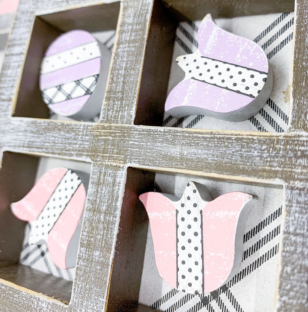 Handcrafted Easter & Spring Tic Tac Toe Game — Select Your Size