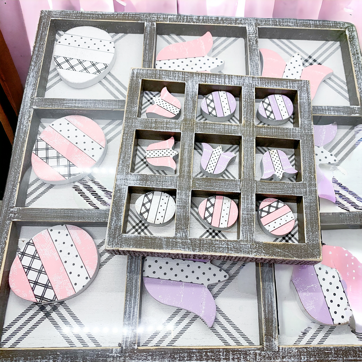 Handcrafted Easter & Spring Tic Tac Toe Game — Select Your Size