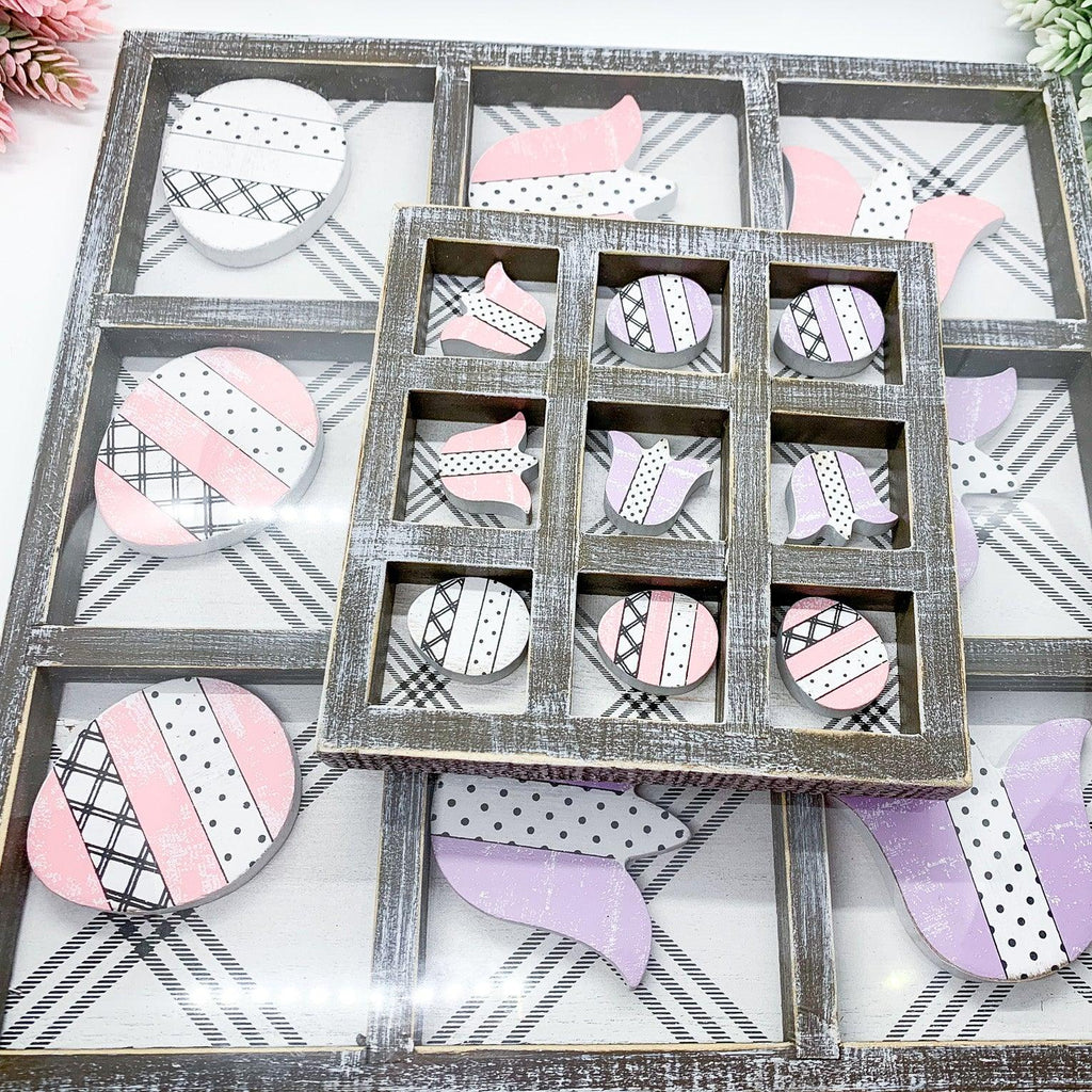 Handcrafted Easter & Spring Tic Tac Toe Game — Select Your Size