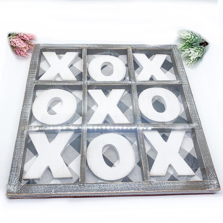 Handmade Gingham XOXO Wooden Game — Select Your Size