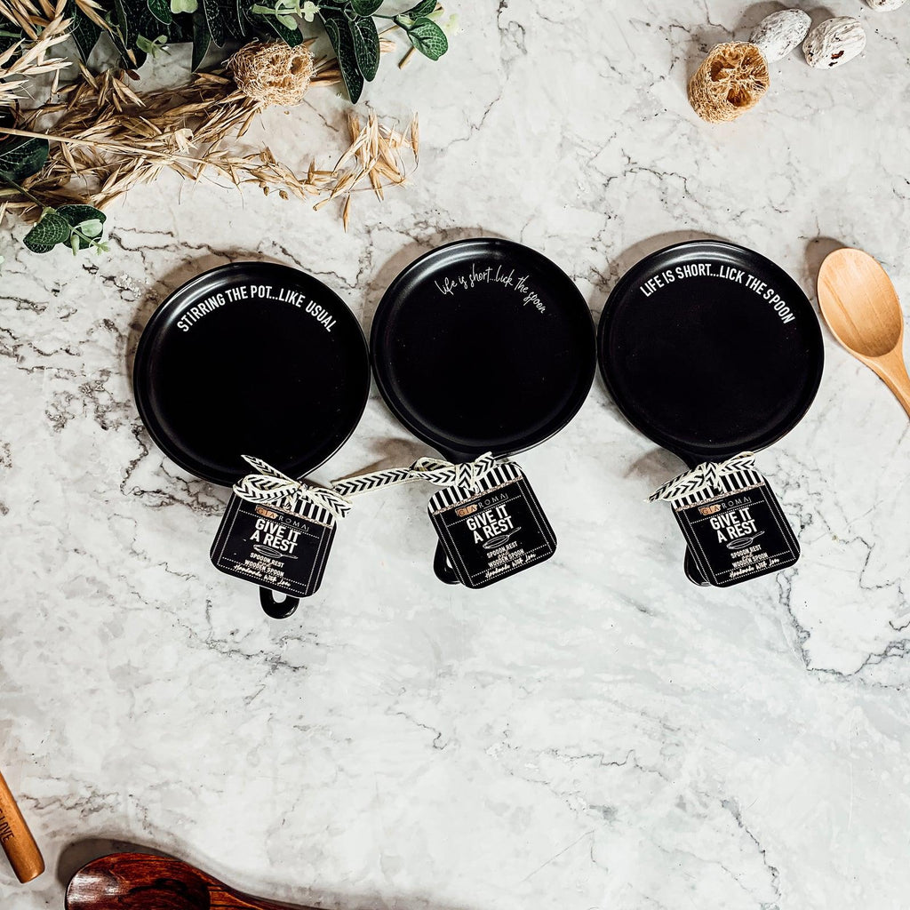 Give It a Rest Spoon Rest and Wooden Spoon  — Select Your Style & Spoon