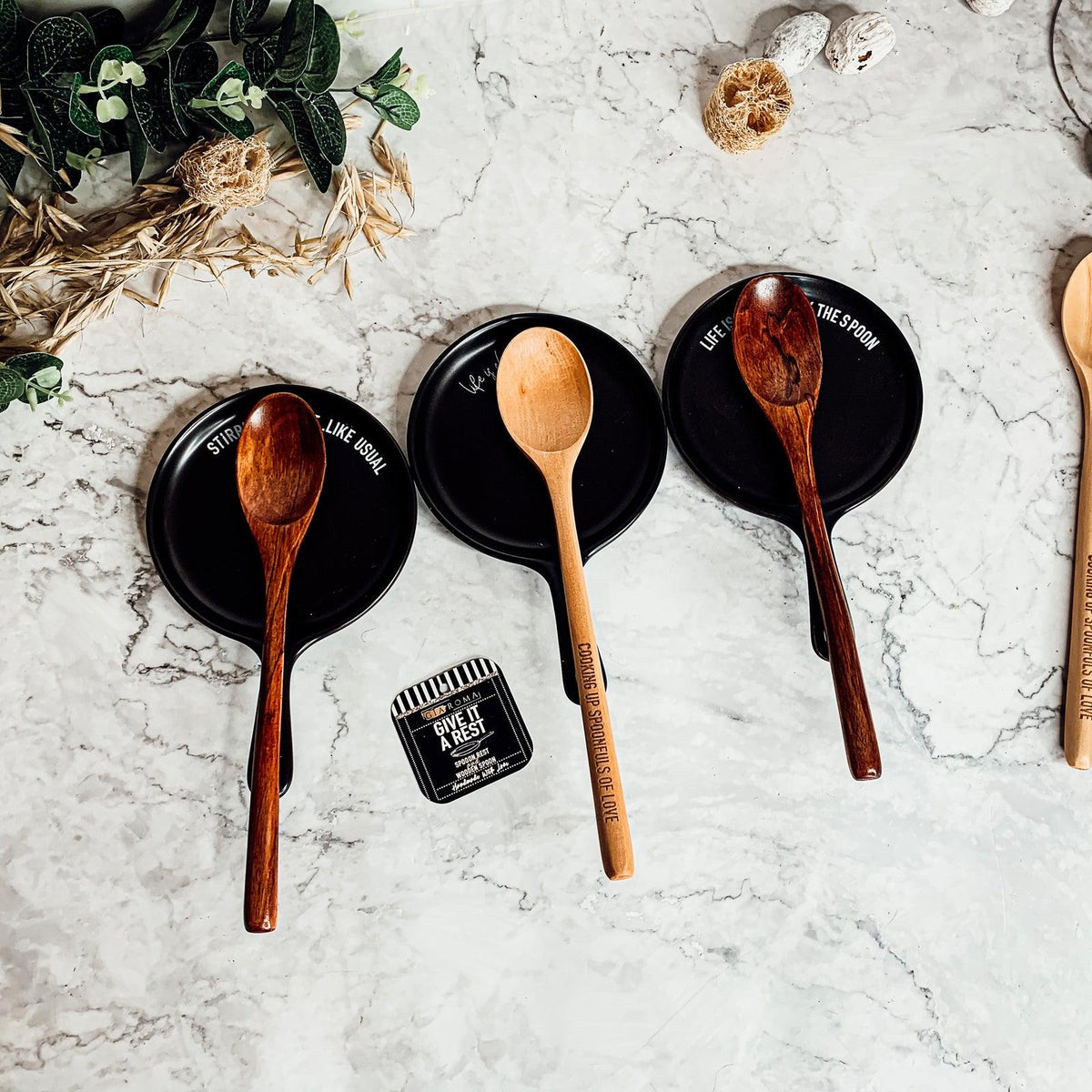 Give It a Rest Spoon Rest and Wooden Spoon  — Select Your Style & Spoon