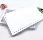 Handmade White Wash Wooden Farmhouse Dandelion Tray