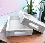 Handmade White Wash Wooden Farmhouse Dandelion Tray