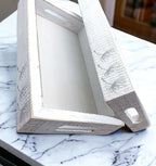 Handmade White Wash Wooden Farmhouse Dandelion Tray