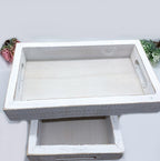 Handmade White Wash Wooden Farmhouse Dandelion Tray
