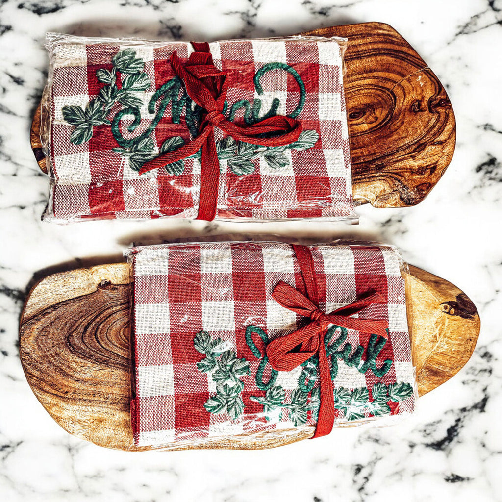 Holiday Charcuterie Board & Tartan Towel Set — Select Your Towel