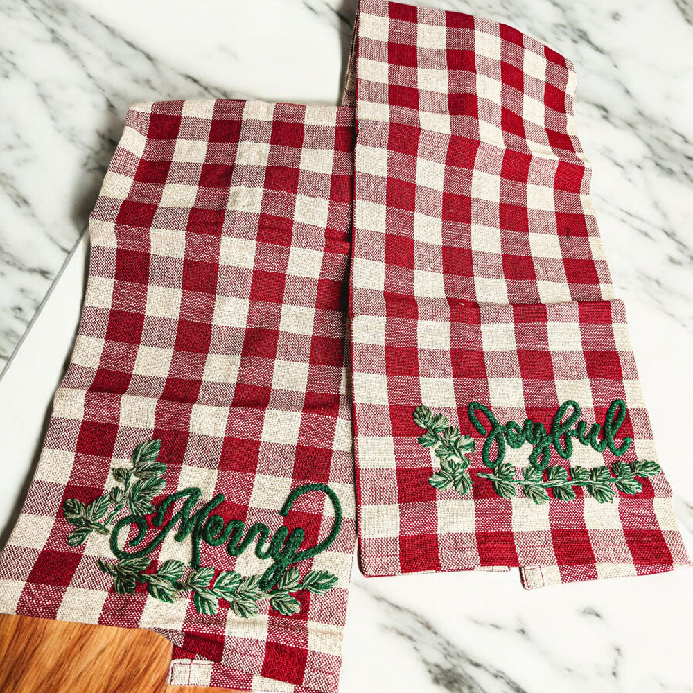 Holiday Charcuterie Board & Tartan Towel Set — Select Your Towel