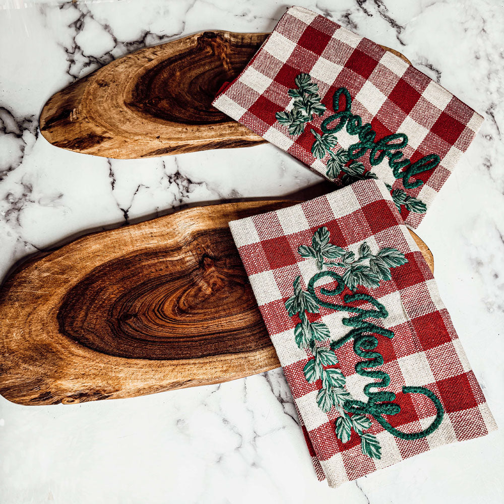 Holiday Charcuterie Board & Tartan Towel Set — Select Your Towel