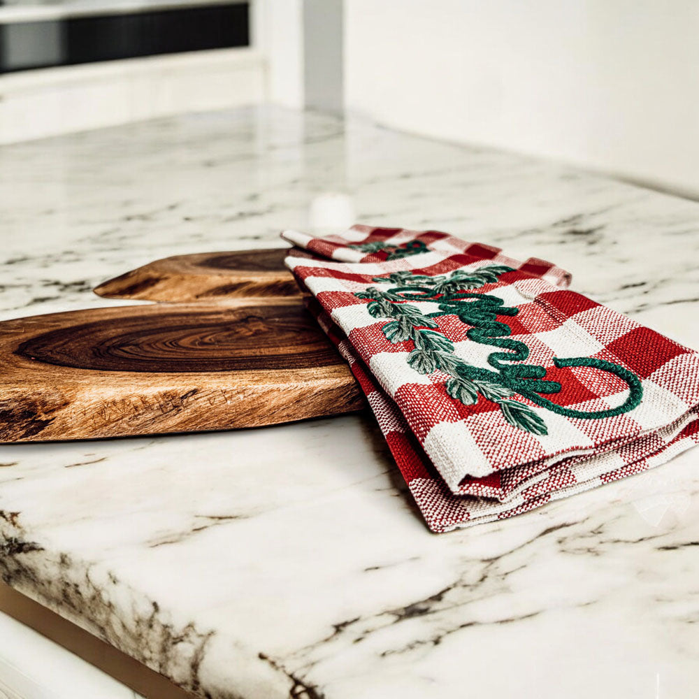 Holiday Charcuterie Board & Tartan Towel Set — Select Your Towel