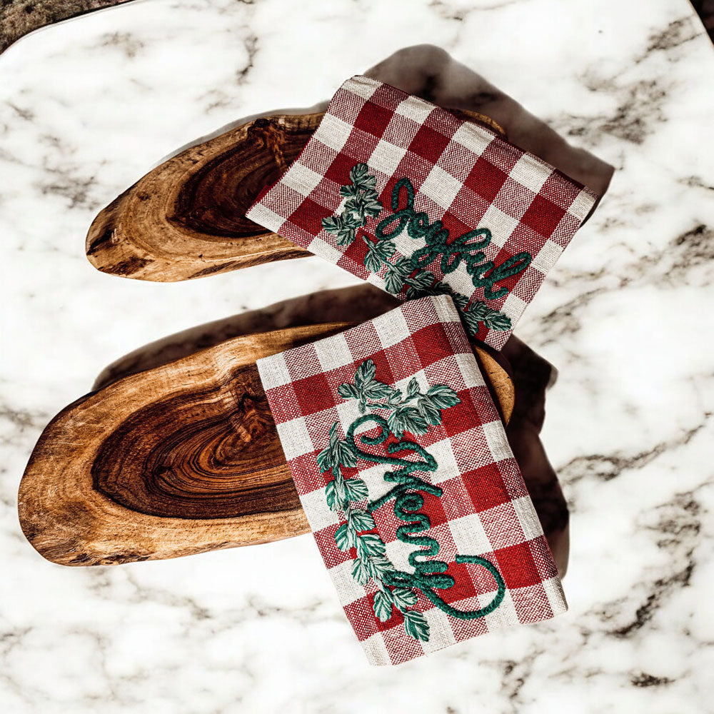 Holiday Charcuterie Board & Tartan Towel Set — Select Your Towel